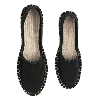 vue dessus espadrilles toile de coton noir jules & jenn