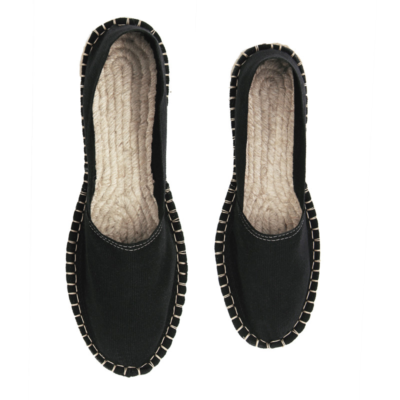 vue dessus espadrilles toile de coton noir jules & jenn