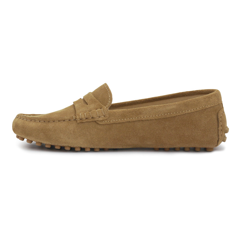 vue interieur mocassins femme cuir daim marron clair jules & jenn