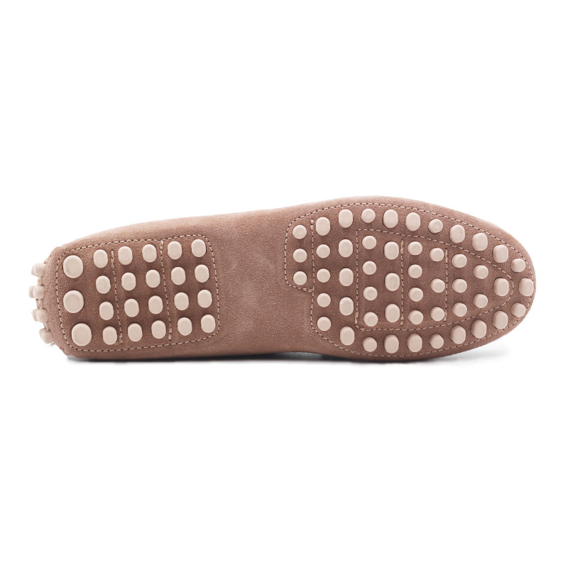 vue dessous mocassins femme cuir daim rose jules & jenn