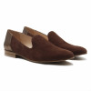 slippers classiques cuir daim marron et marron metallise jules & jenn