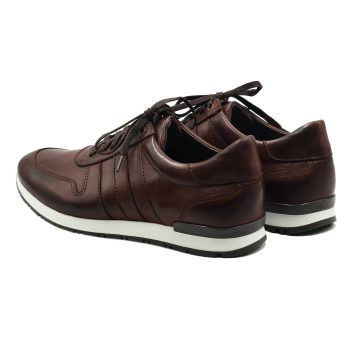 vue arriere sneakers cuir noir lacets marron jules & jenn