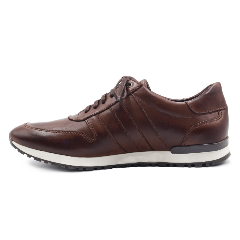 vue interieur sneakers cuir noir lacets marron jules & jenn