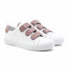 baskets a scratch cuir blanc et rose jules & jenn