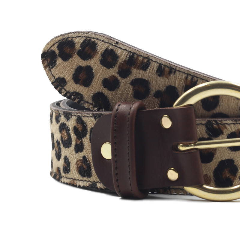 gros plan ceinture boheme cuir leopard jules & jenn