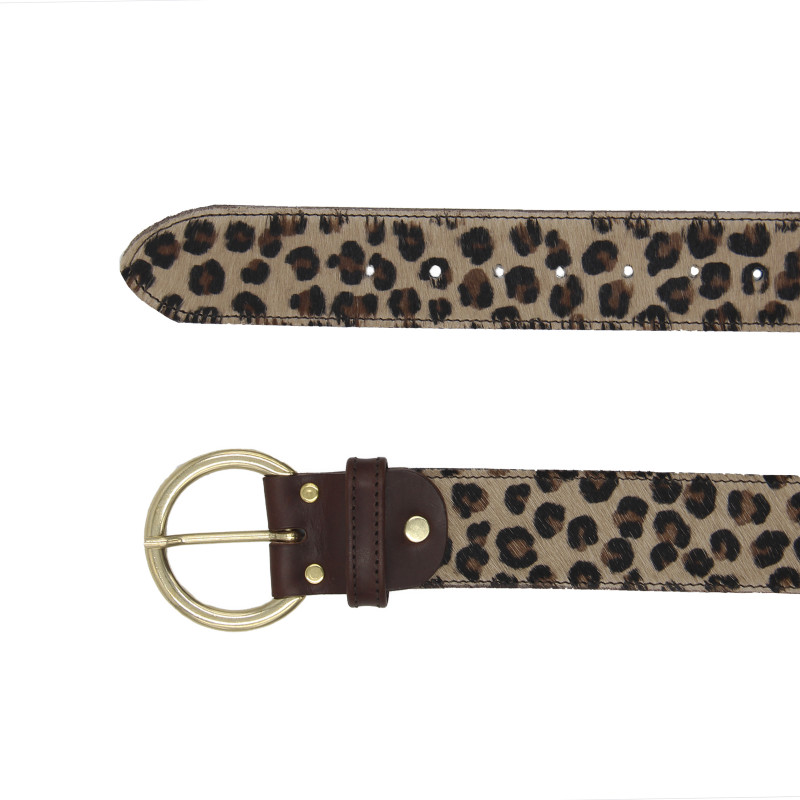 vue dessus ceinture boheme cuir leopard jules & jenn
