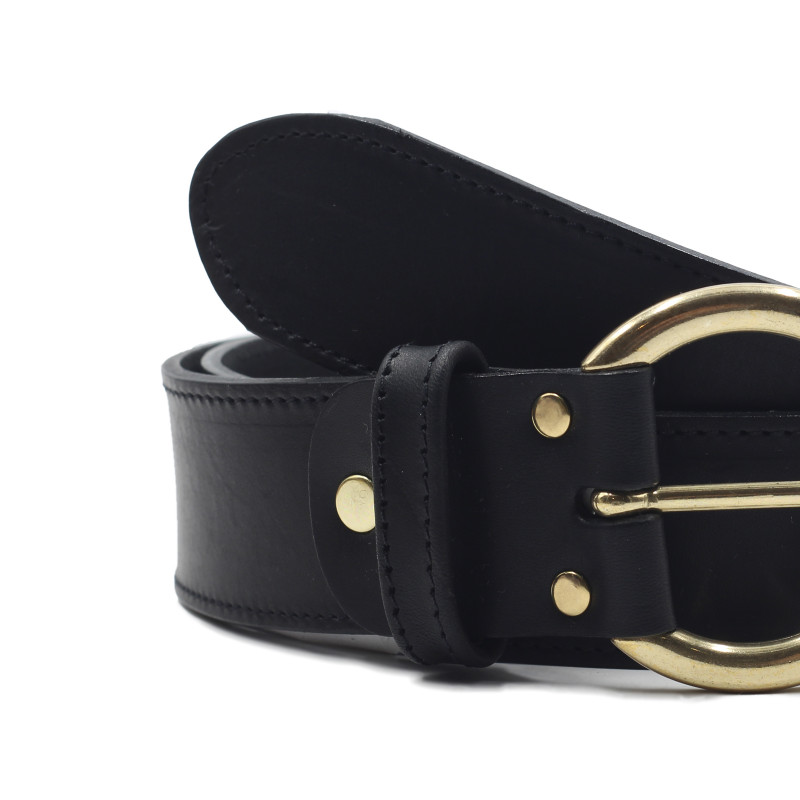 gros plan ceinture boheme cuir noir jules & jenn