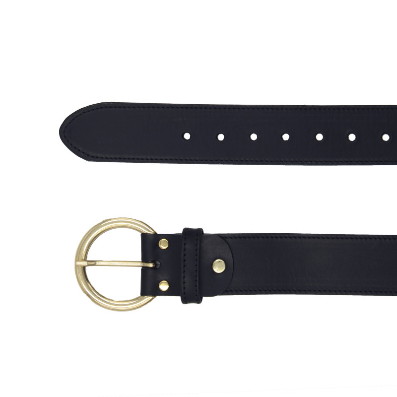 vue dessus ceinture boheme cuir noir jules & jenn