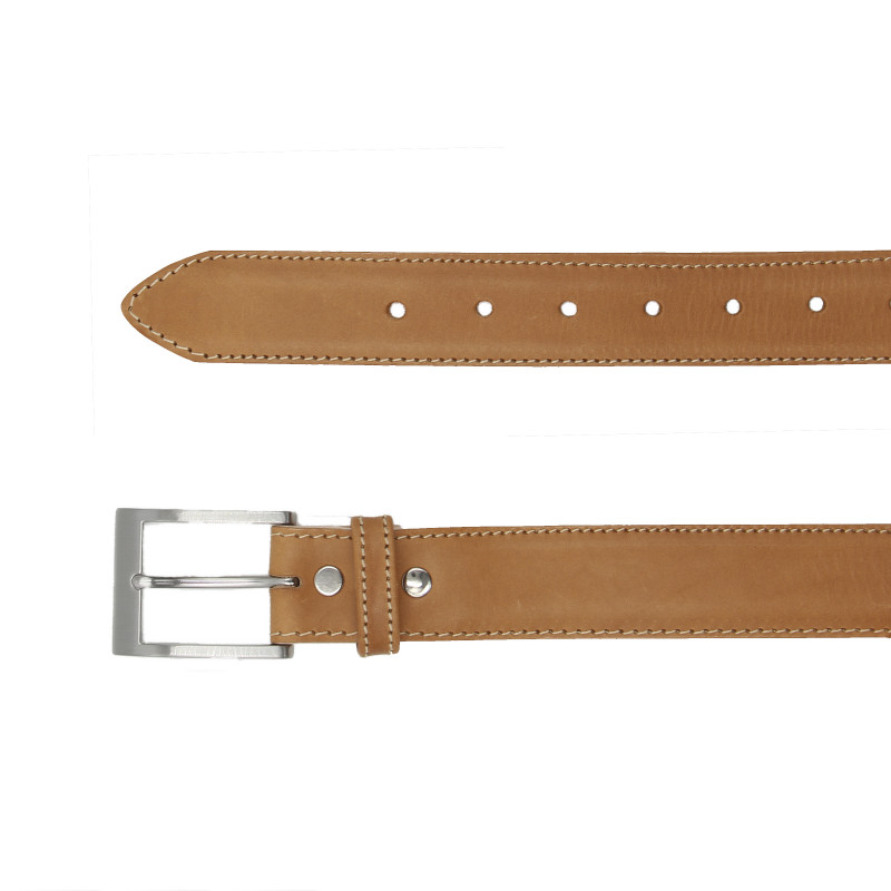 vue dessus boucle ceinture classique cuir camel jules et jenn