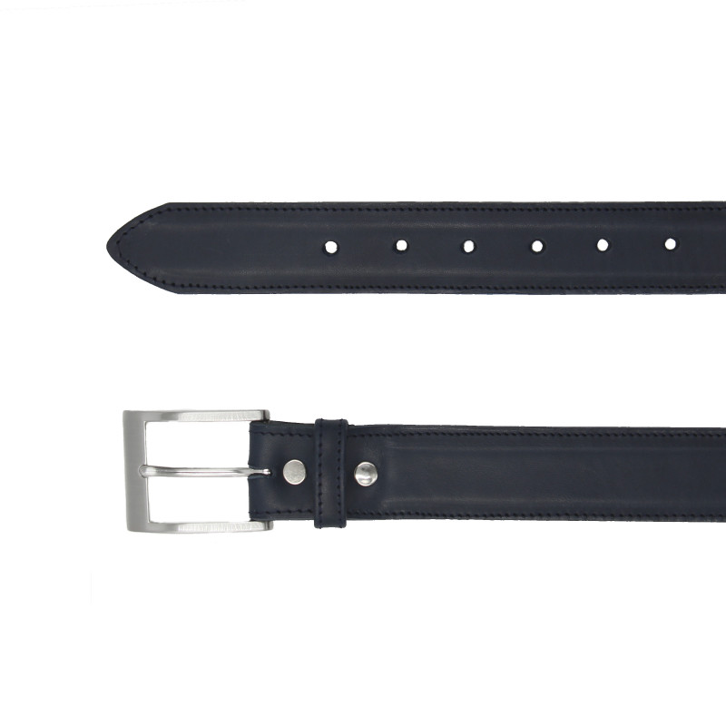 vue dessus boucle ceinture classique cuir bleu jules et jenn