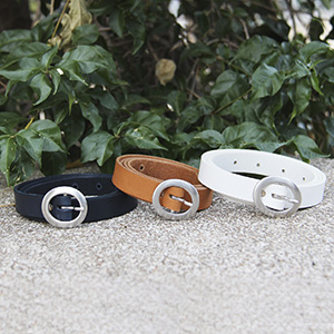 vue trio ceinture fine cuir bleu jules&jenn