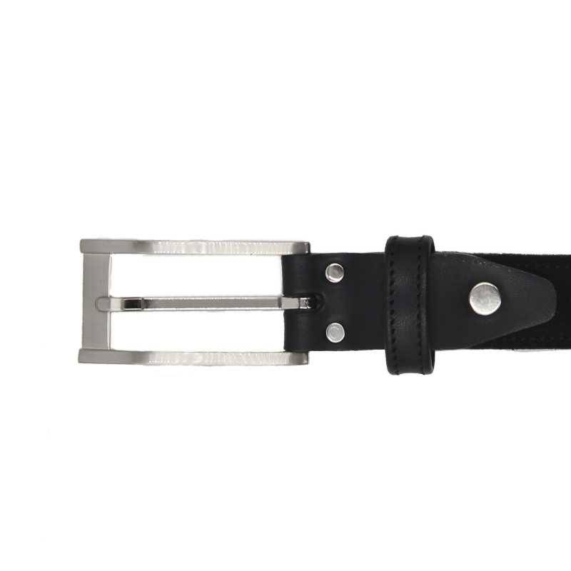 gros plan boucle ceinture new york cuir daim noir jules et jenn