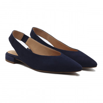 ballerines slingback cuir daim bleu jules & jenn