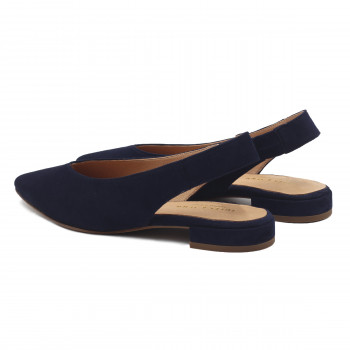 vue arriere ballerines slingback cuir daim bleu jules & jenn