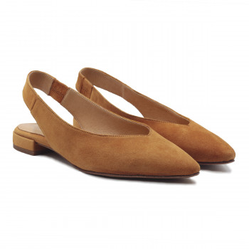 ballerines slingback cuir daim camel jules & jenn