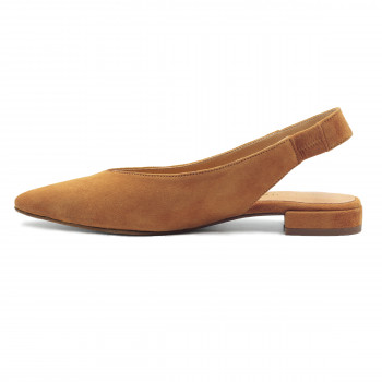 vue interieur ballerines slingback cuir daim camel jules & jenn