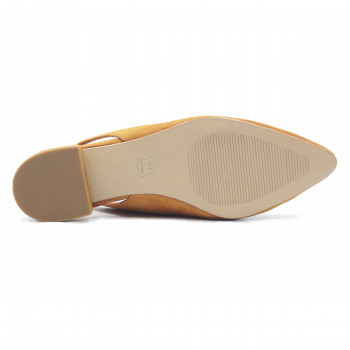 vue dessous ballerines slingback cuir daim camel jules & jenn