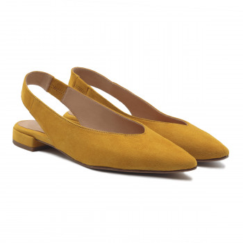ballerines slingback cuir daim moutarde jules & jenn