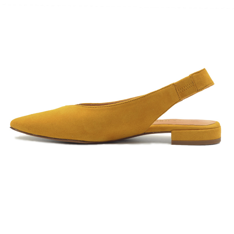 vue interieur ballerines slingback cuir daim moutarde jules & jenn
