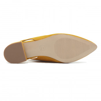 vue dessous ballerines slingback cuir daim moutarde jules & jenn