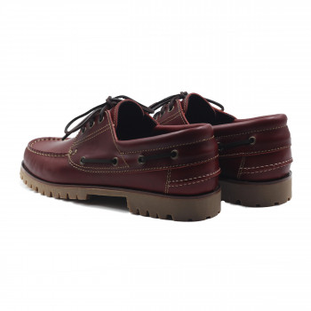vue arriere chaussure bateau crampons cuir bordeaux jules & jenn