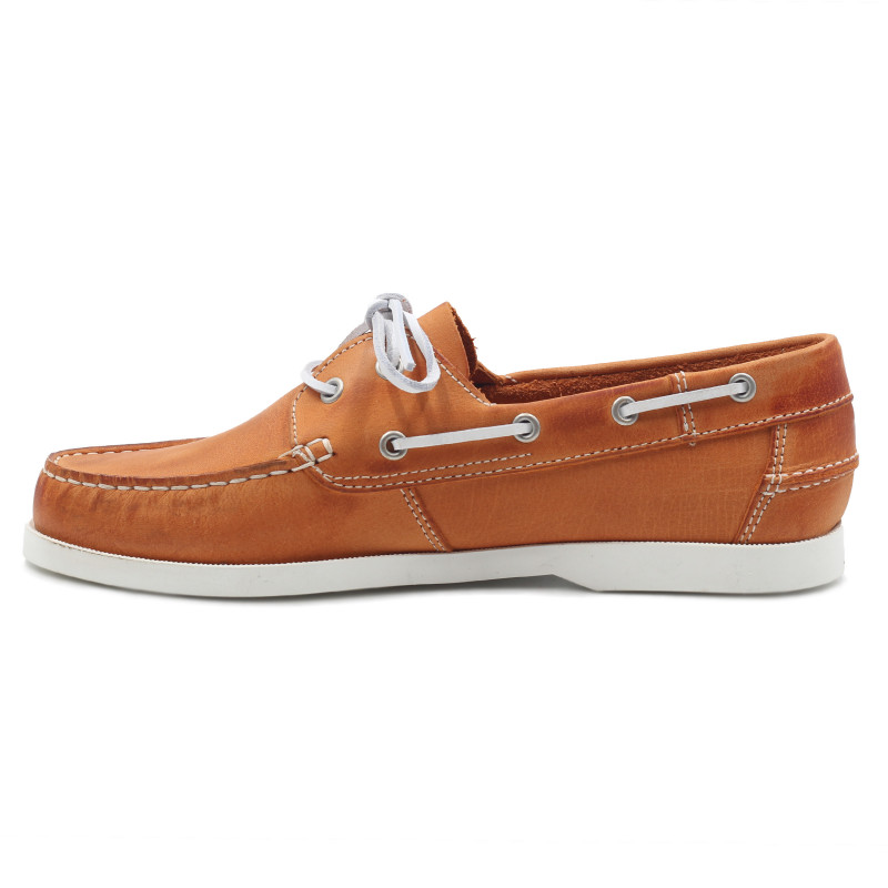 vue interieur chaussures bateau cuir orange jules & jenn