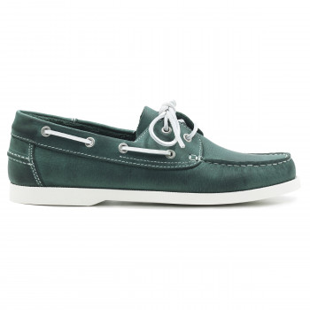 vue exterieur chaussures bateau cuir vert jules & jenn