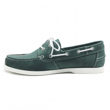 vue interieur chaussures bateau cuir vert jules & jenn