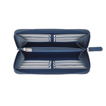 vue ouverte du compagnon cuir bleu royal