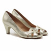 escarpins bout ouvert cuir dore metallise jules & jenn