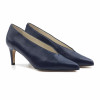 escarpin decollete V cuir bleu jules & jenn