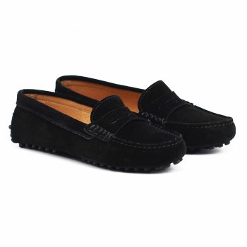 mocassins femme cuir daim noir jules & jenn
