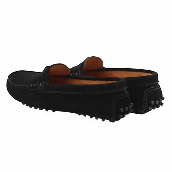 vue arriere mocassins femme cuir daim noir jules & jenn