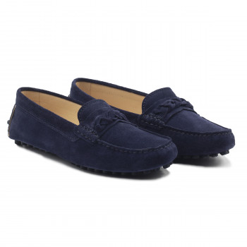 mocassins tresse cuir daim bleu jules & jenn