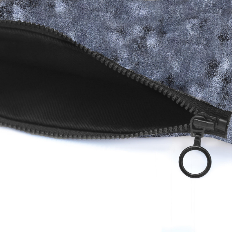 vue interieur pochette cuir gris moyen modele metallise jules & jenn