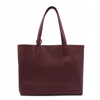 vue face sac cabas cuir souple graine bordeaux jules & jenn