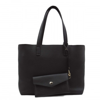 vue arriere sac cabas cuir souple graine noir jules & jenn