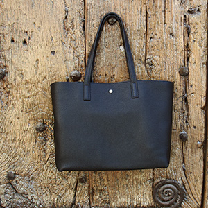 vue posee sac cabas cuir souple graine noir jules & jenn