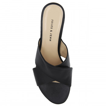 vue dessus mules cuir noir jules & jenn