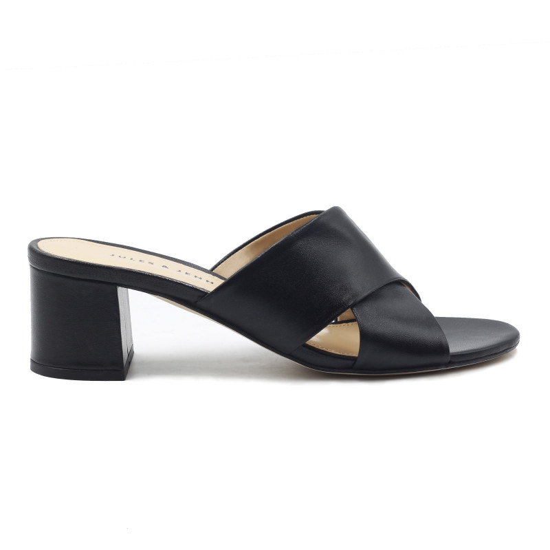 vue exterieur mules cuir noir jules & jenn