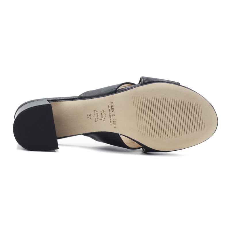 vue dessous mules cuir noir jules & jenn