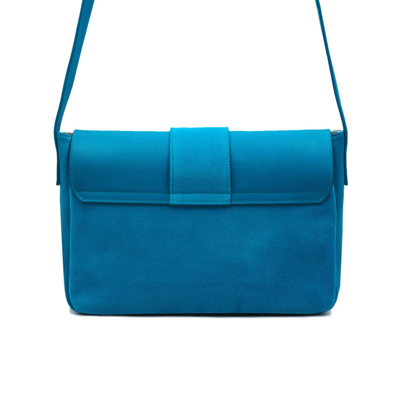 sac bandouliere cuir daim bleu clair jules & jenn