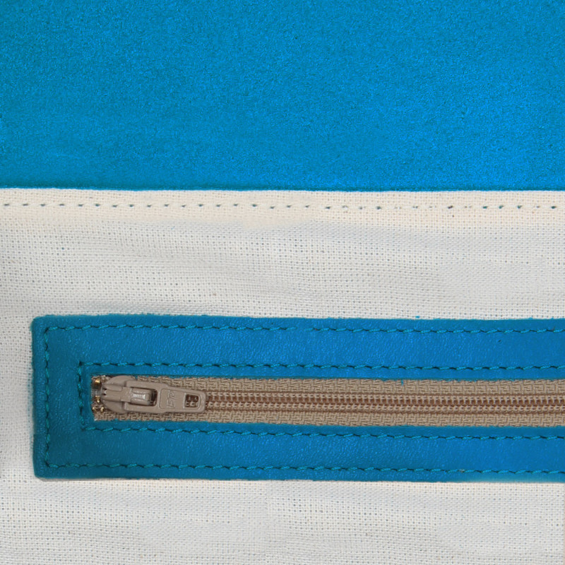 vue interieur sac bandouliere cuir daim bleu clair jules & jenn