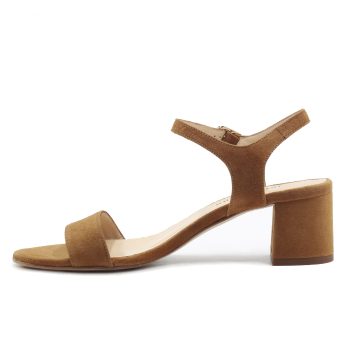 vue interieur sandales moyen talon cuir daim camel jules & jenn