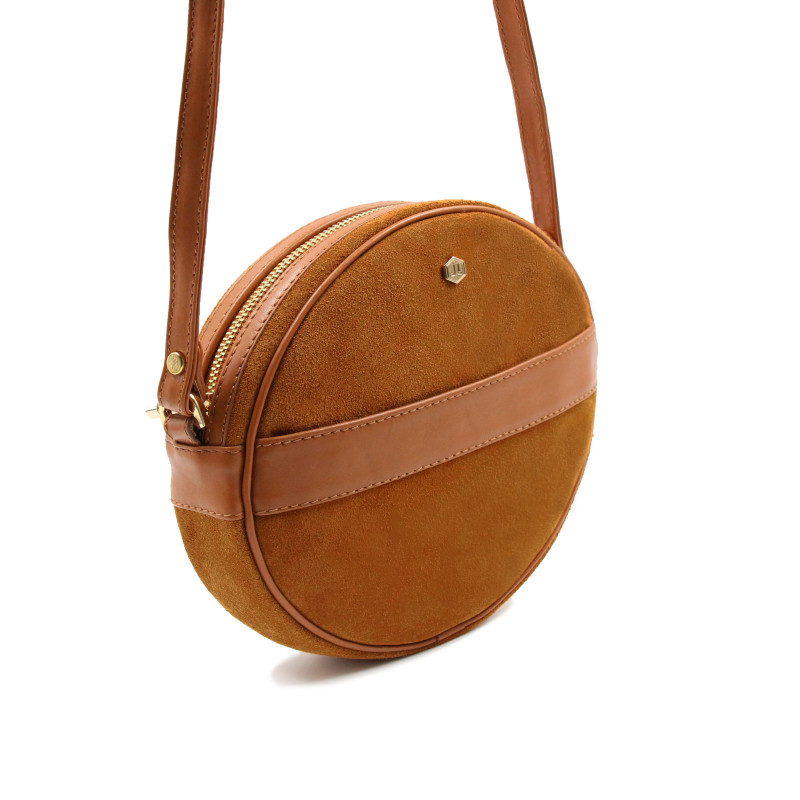 vue côté sac Alice suir daim camel jules & jenn
