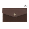 pochette enveloppe cuir upcyclé marron jules & jenn