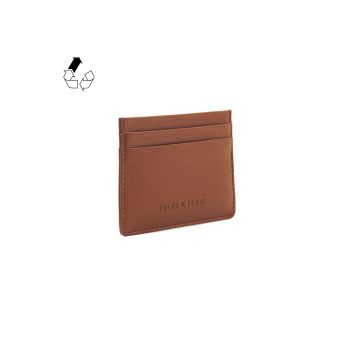vue debout Porte-carte cuir upcyclé brique jules & jenn