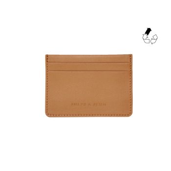 Porte-carte cuir upcyclé camel jules & jenn