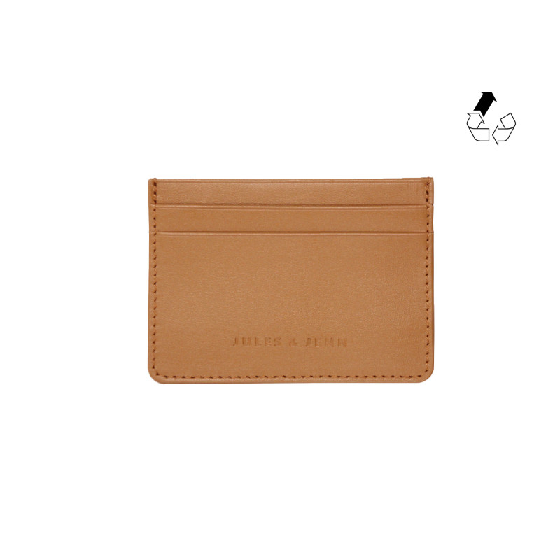 Porte-carte cuir upcyclé camel jules & jenn