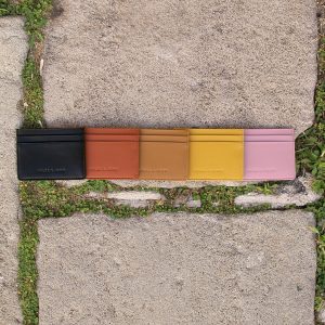vue multiproduits Porte-carte cuir upcyclé camel jules & jenn